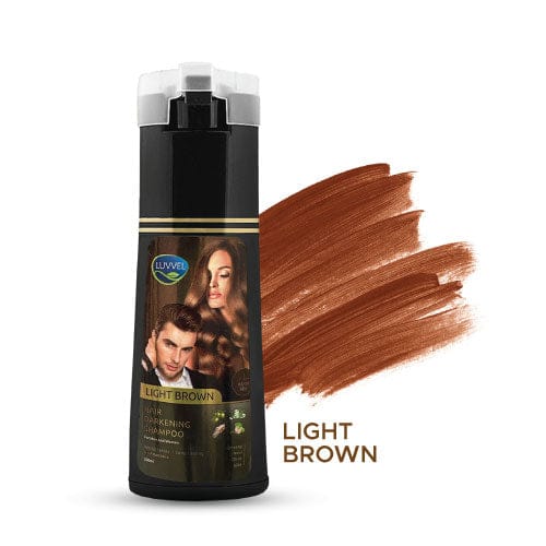 LUVVEL Light Brown Shampoo Color For Men And Women 200 ml