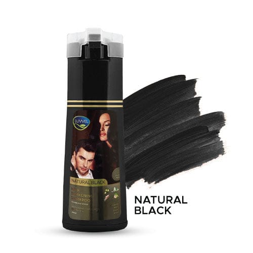 LUVVEL Natural Black Shampoo Color For Men And Women 200ml